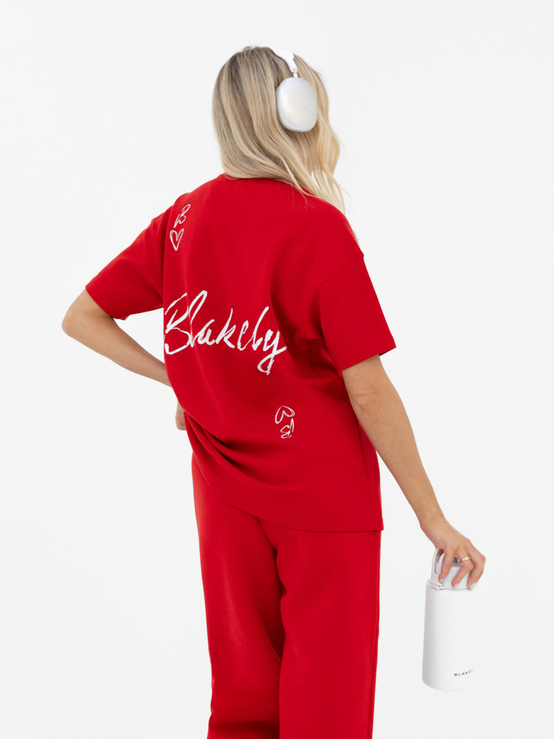 Esme Oversized T-Shirt - Hot Red