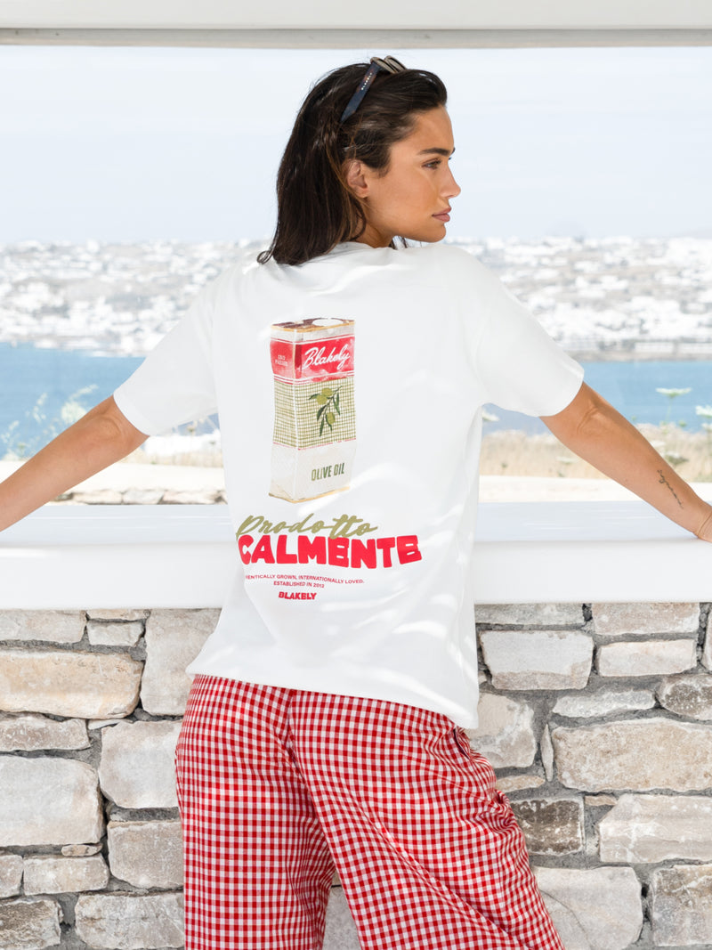 Olea Olive Oil Oversized T-Shirt - Wit