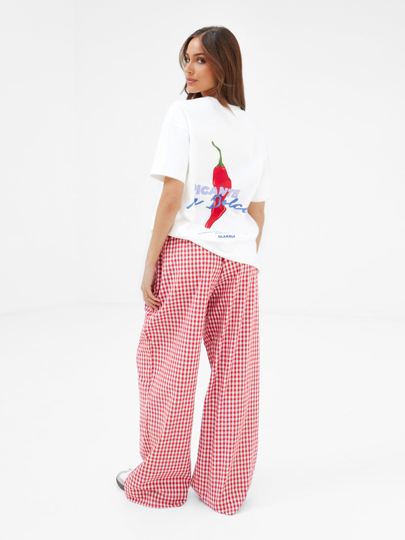 Cassie Chilli Oversized T-Shirt - Weiß