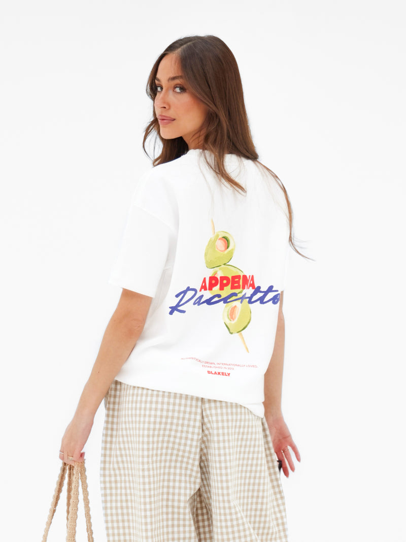 Ori Olive Oversized T-Shirt - Wit