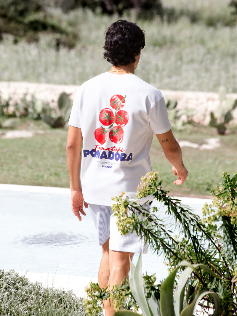 Tomato Print Relaxed T-Shirt - Wit