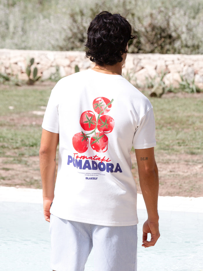 Tomato Print Relaxed T-Shirt - Wit