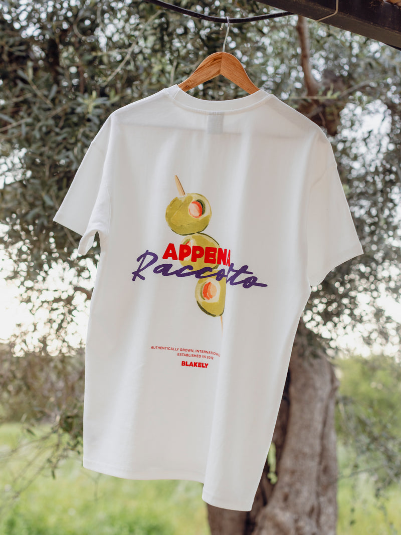 Olive Print Relaxed T-Shirt - Wit