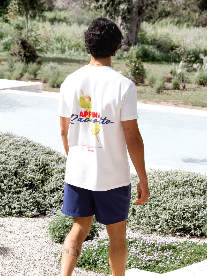 Olive Print Relaxed T-Shirt - Wit