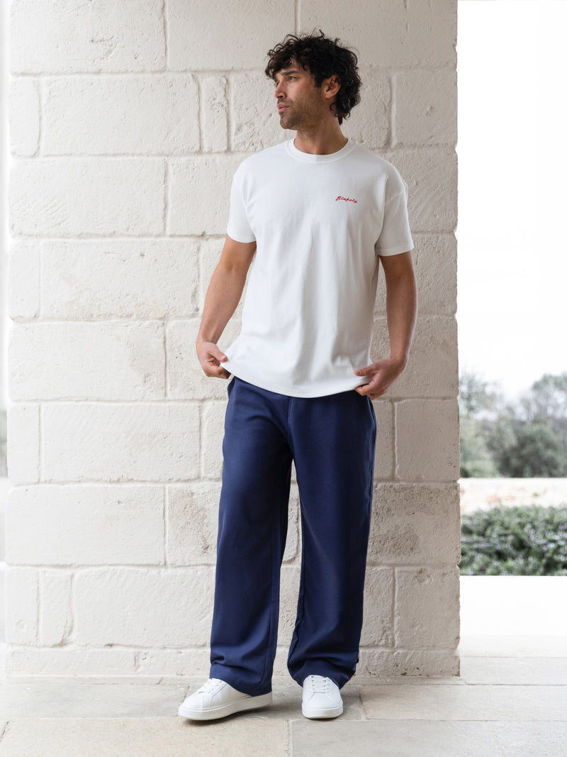 Olive Print Relaxed T-Shirt - Wit