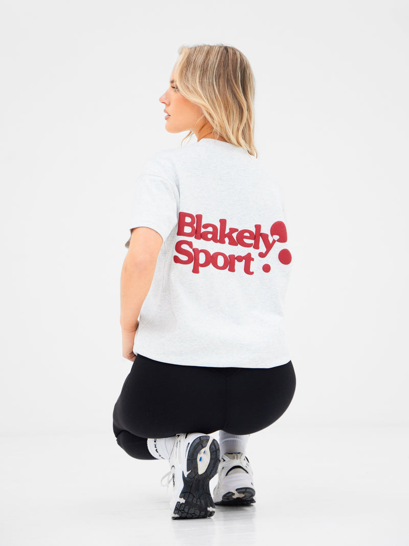 Motion Oversized T-Shirt - Mergelgrau