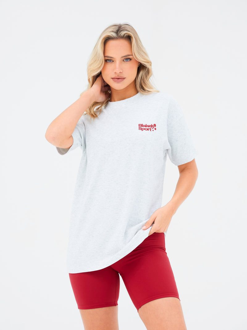 Motion Oversized T-Shirt - Mergelgrau