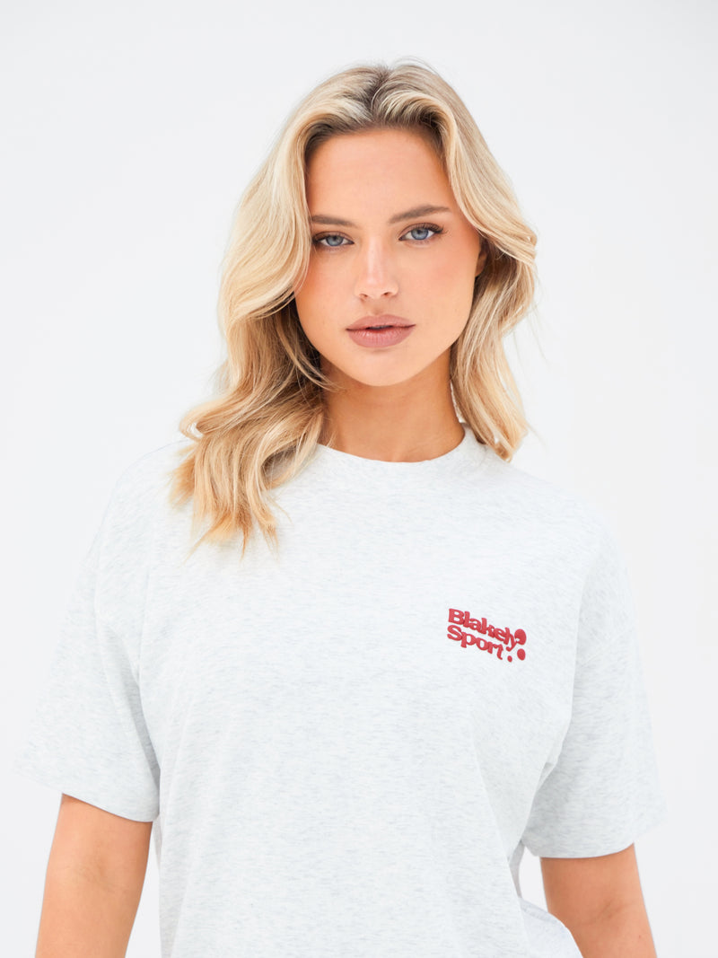 Motion Oversized T-Shirt - Mergelgrau
