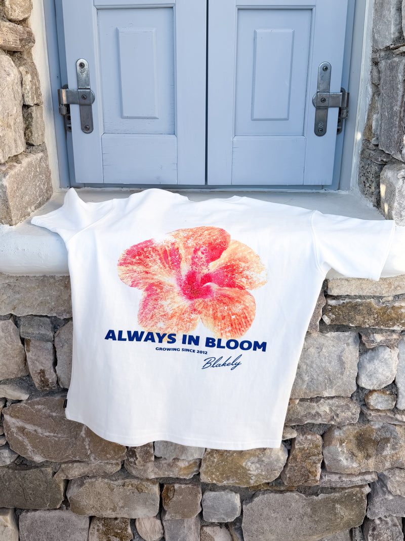 Lena Floral Print Oversized T-Shirt - Weiß