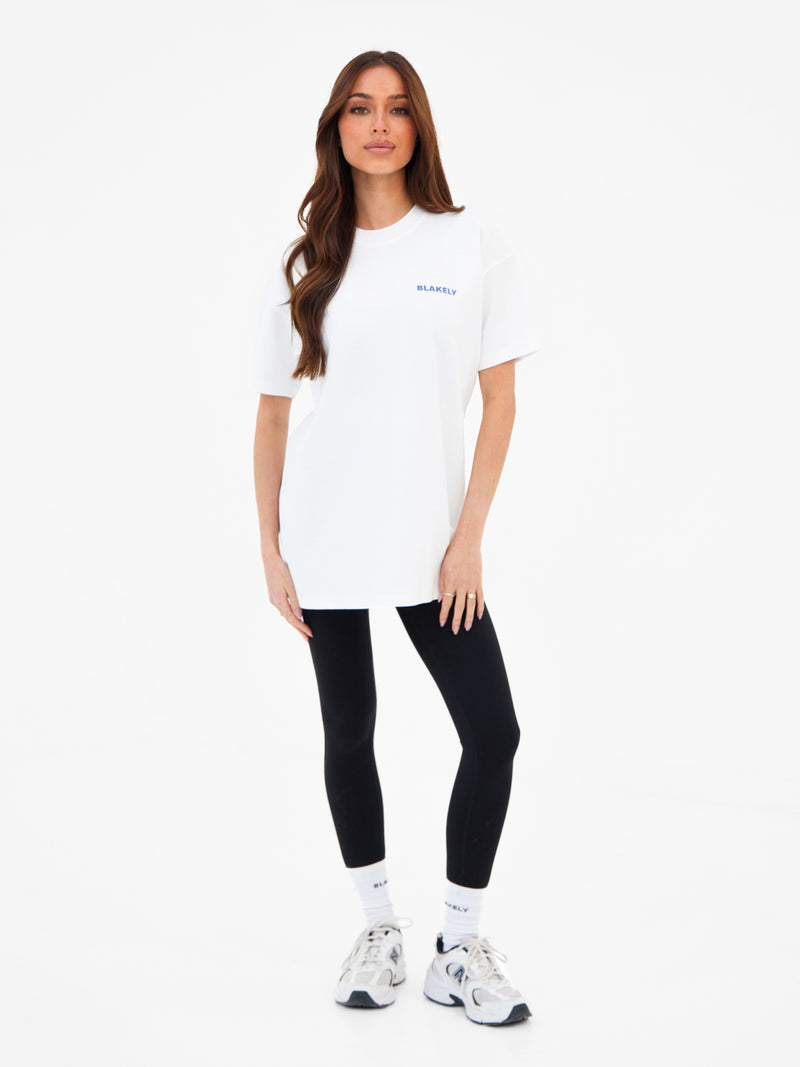 Nia Floral Print Oversized T-Shirt - Weiß