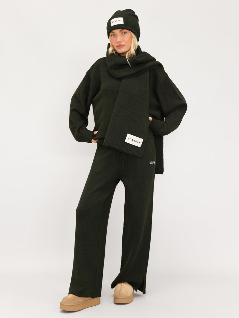 Oversized Knitted Jumper - Dark Green