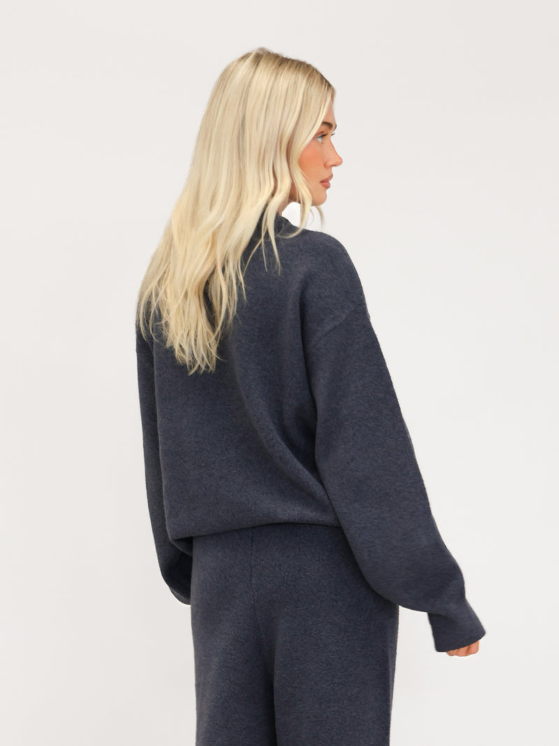 Oversized Knitted Jumper - True Navy