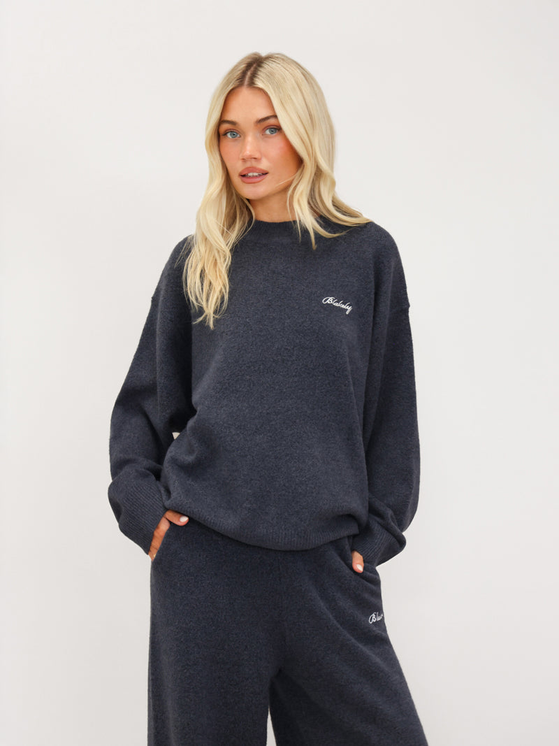 Oversized Knitted Jumper - True Navy