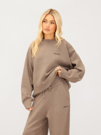 Oversized Knitted Jumper - Soft Brown