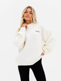 Oversized Knitted Jumper - Creme