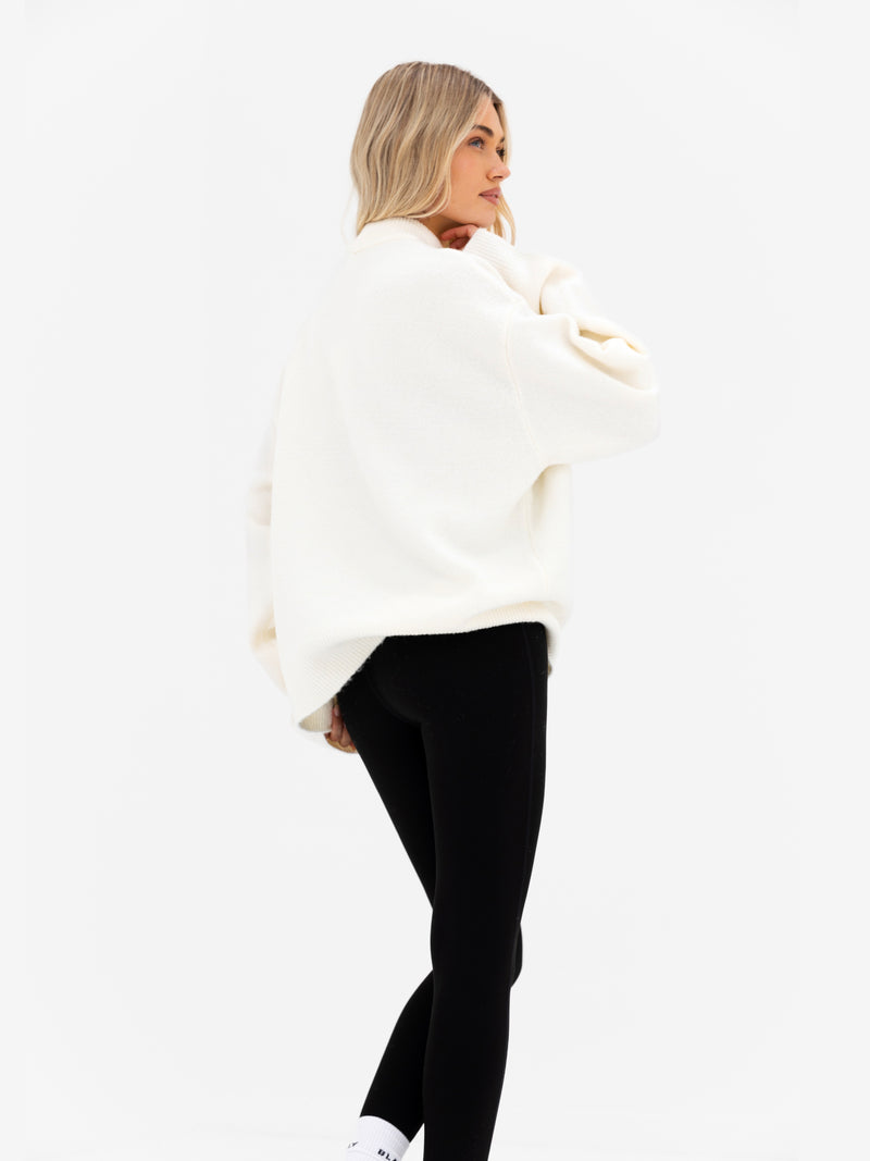 Oversized Knitted Jumper - Creme