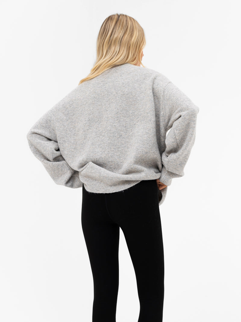 Oversized Knitted Jumper - Mergelgrau