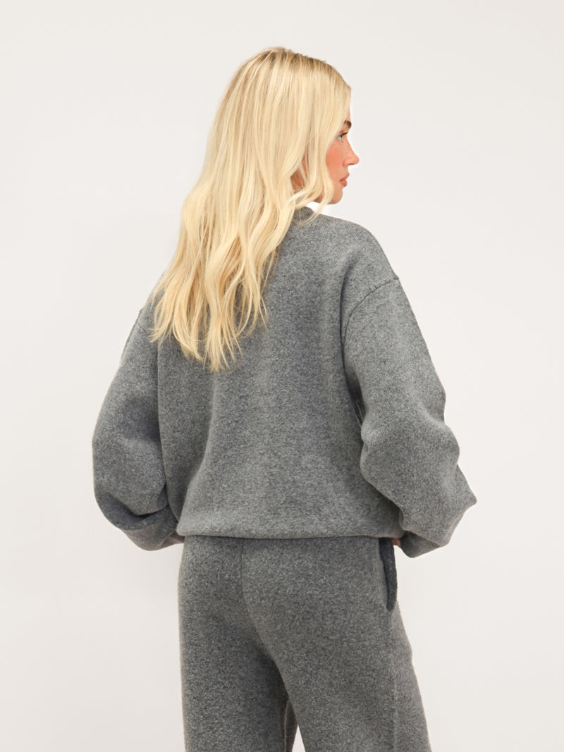 Oversized Knitted Jumper - Marl Charcoal
