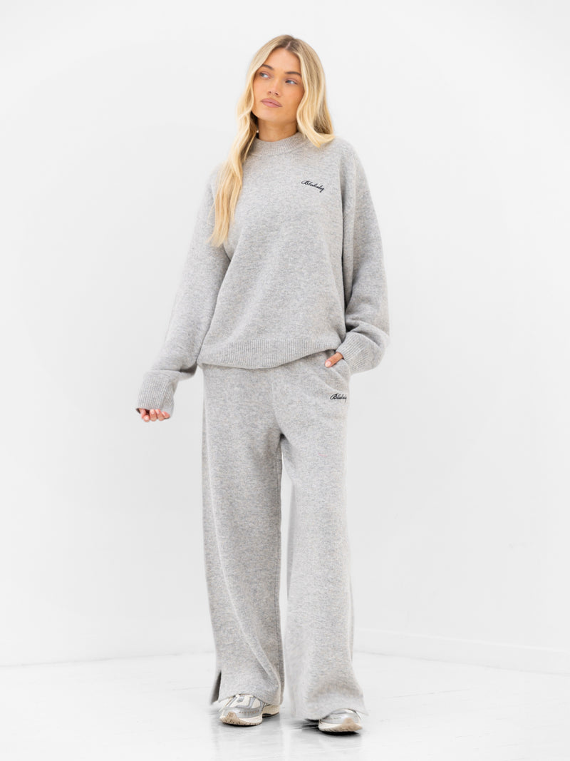 Oversized Knitted Jumper - Mergelgrau