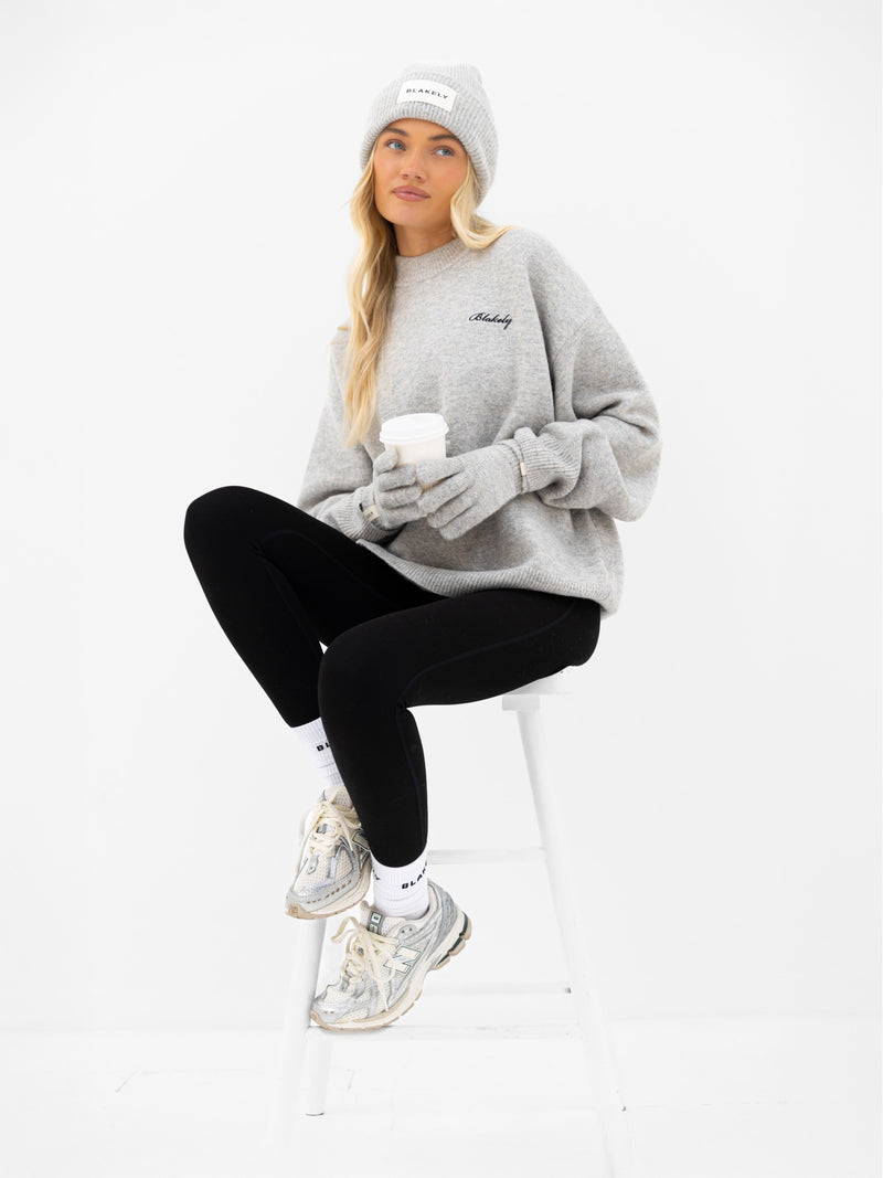 Oversized Knitted Jumper - Mergelgrau