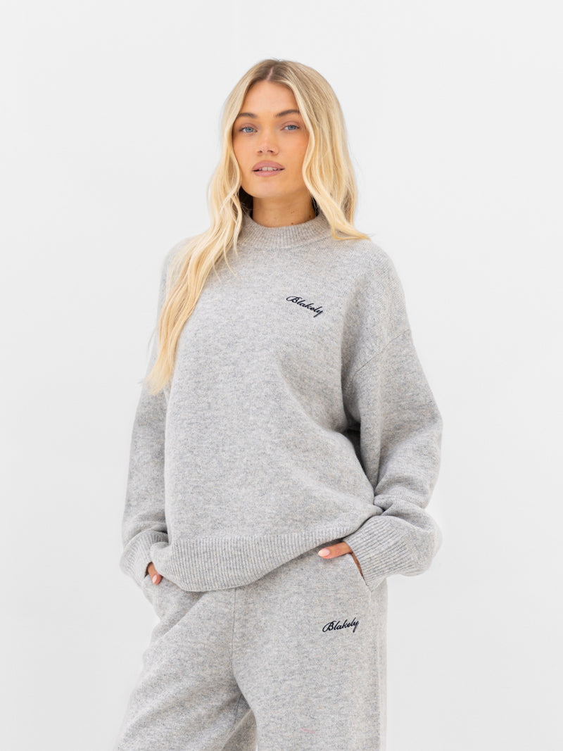 Oversized Knitted Jumper - Mergelgrau