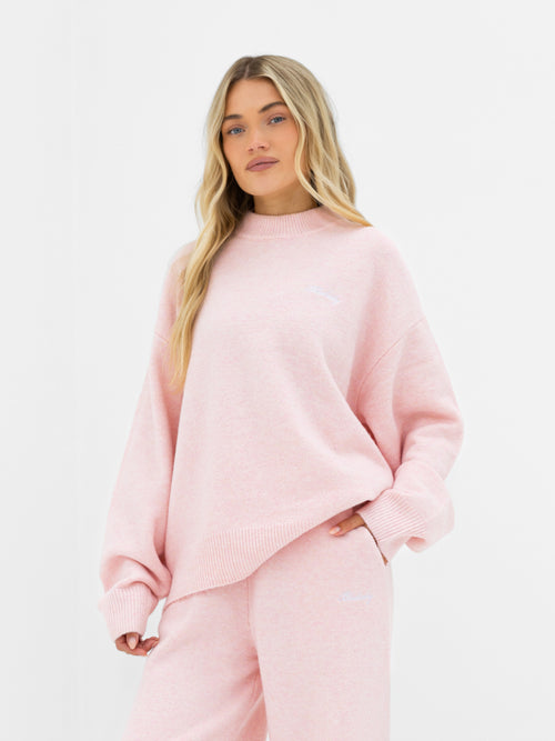 Oversized Knitted Jumper - Marshmallow Pink