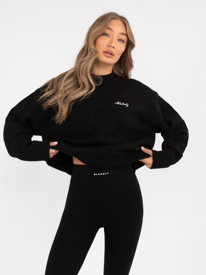 Oversized Knitted Jumper - Black