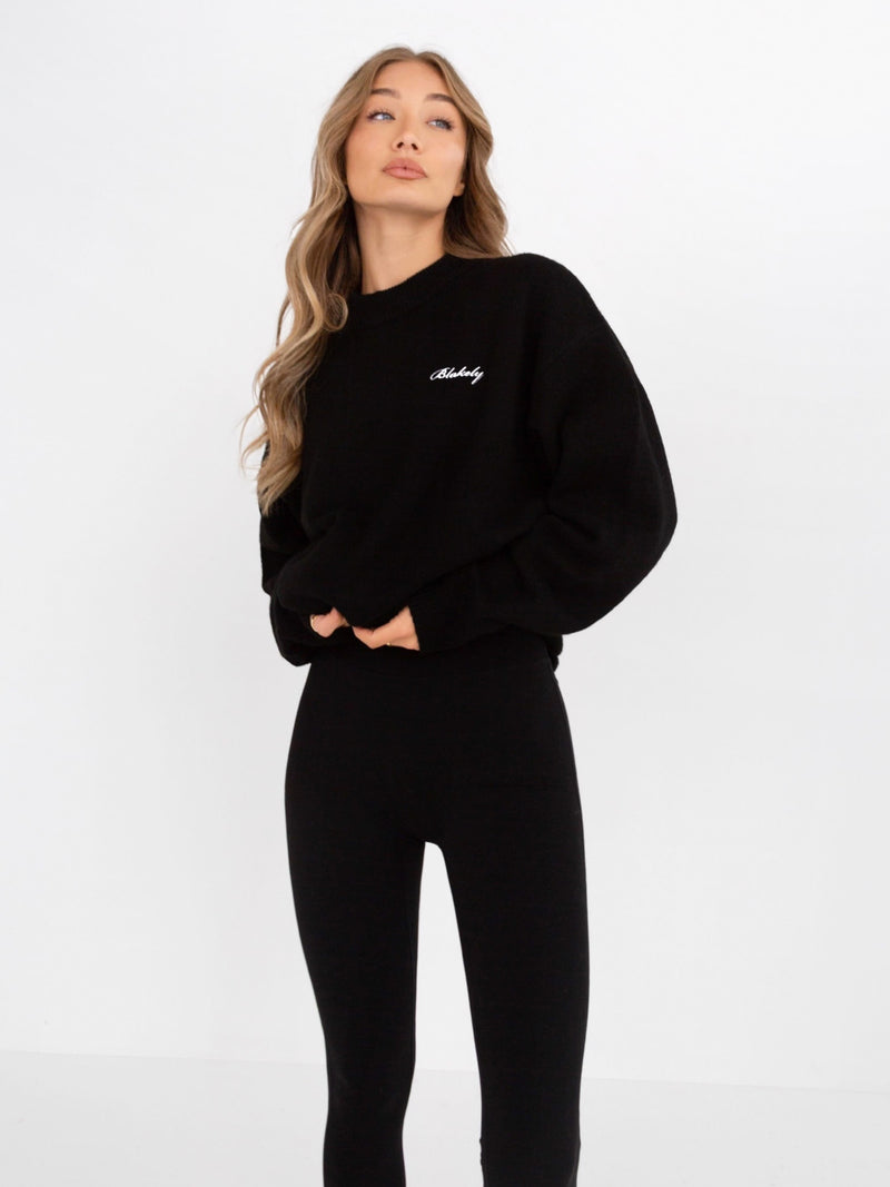 Oversized Knitted Jumper - Black