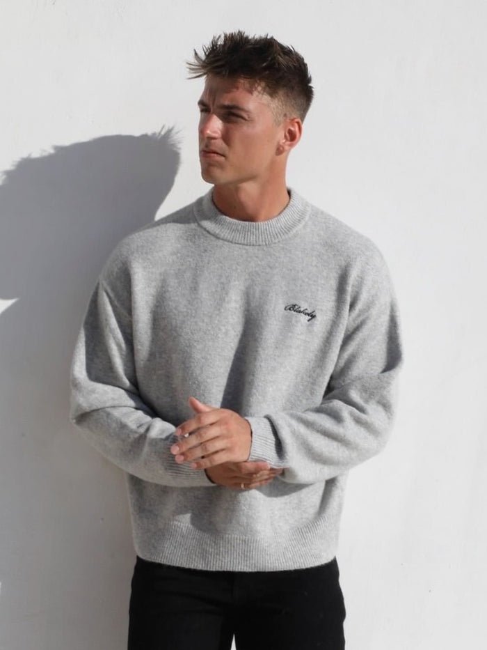 Relaxed Knitted Jumper - Marl Grey