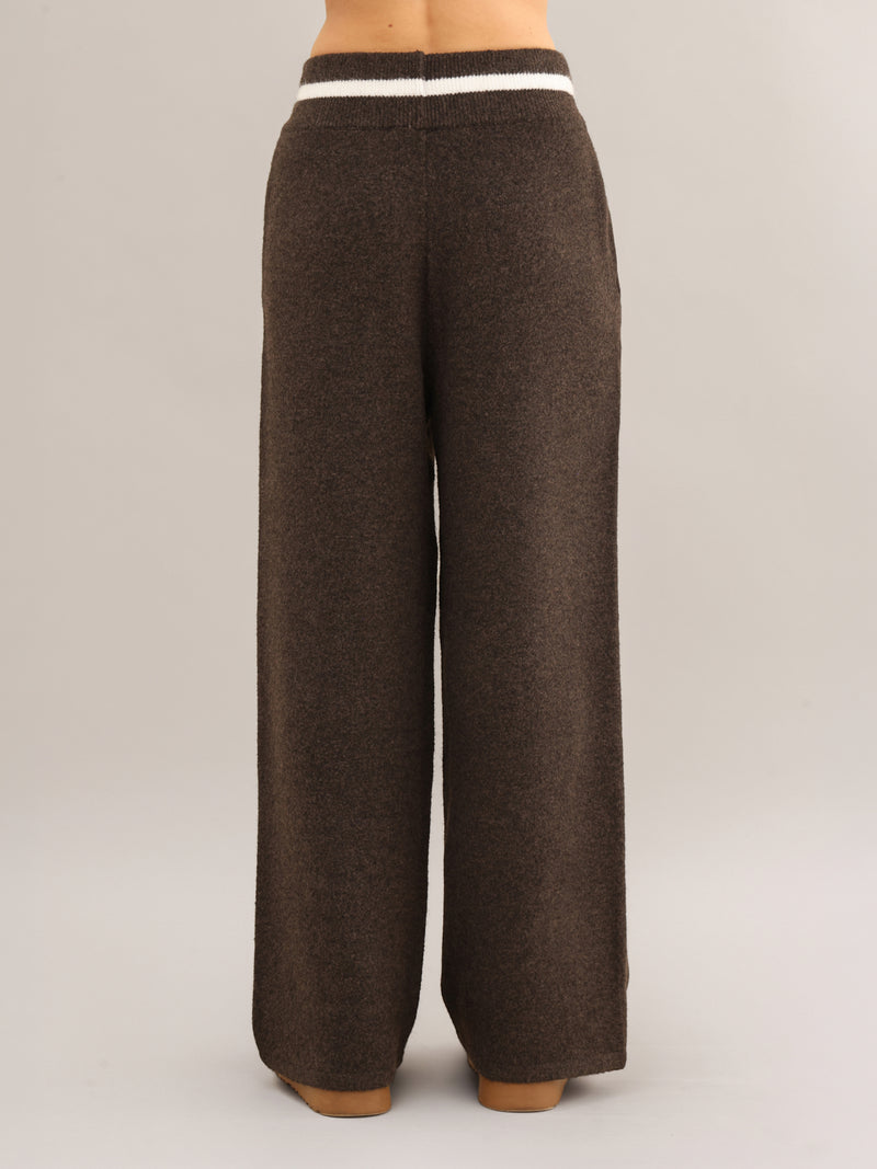 Margot Knitted Wide Leg Sweatpants - Schokoladenbraun