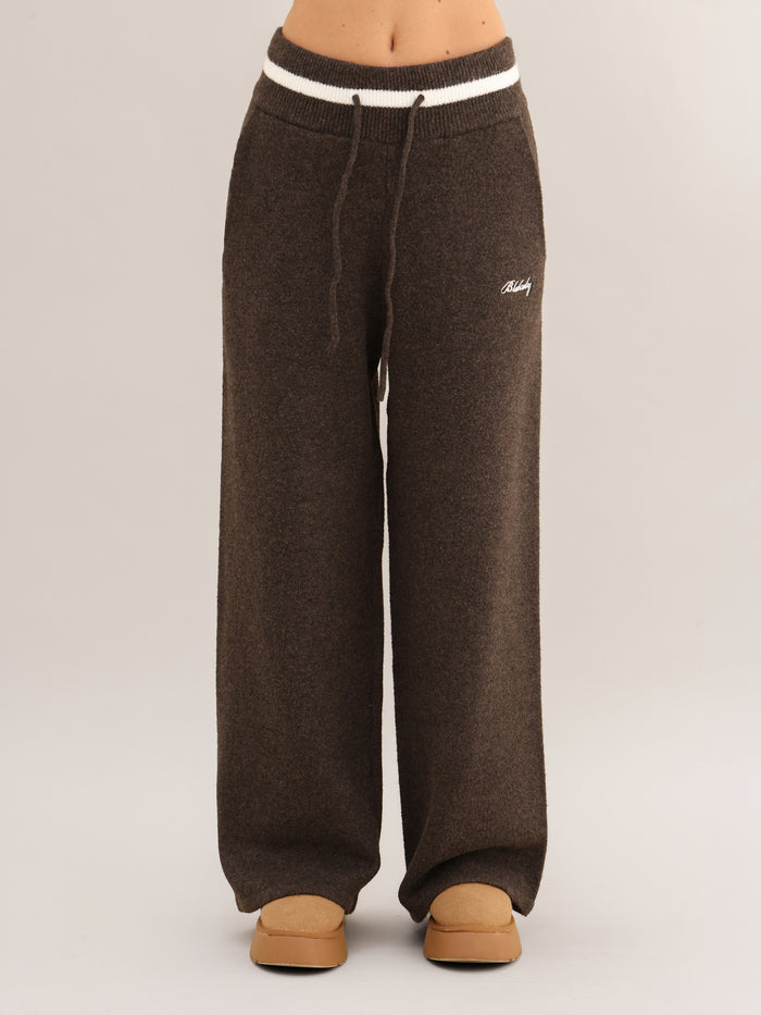 Margot Knitted Wide Leg Sweatpants - Schokoladenbraun