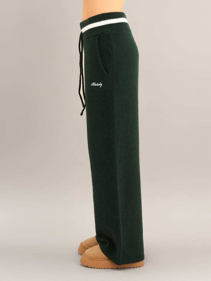 Margot Knitted Wide Leg Sweatpants - Vert émeraude