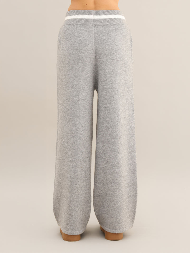Margot Knitted Wide Leg Sweatpants - Mergelgrau