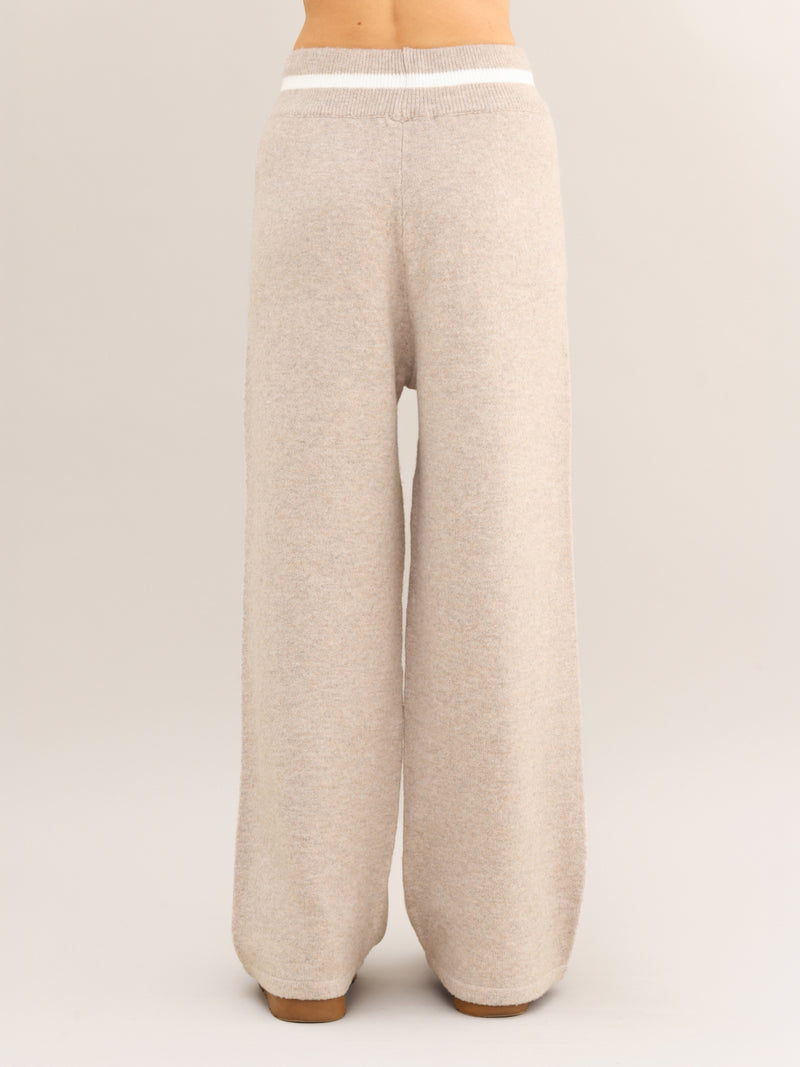 Margot Knitted Wide Leg Sweatpants - Geroosterde Taupe