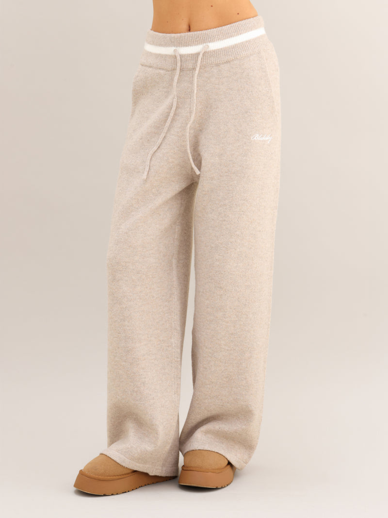 Margot Knitted Wide Leg Sweatpants - Geroosterde Taupe