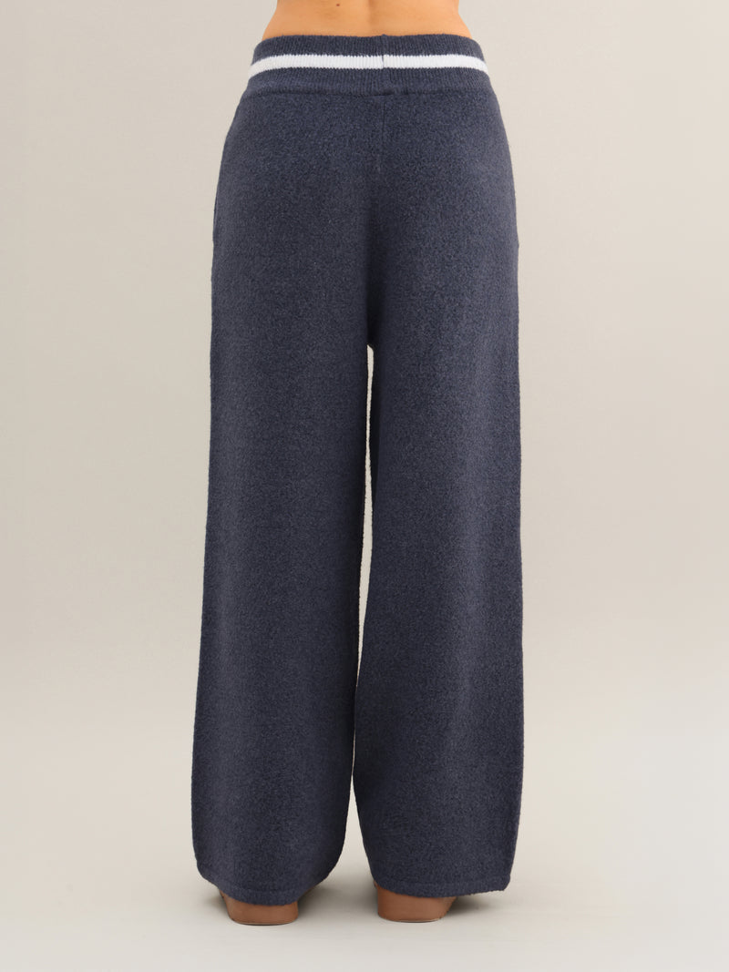 Margot Knitted Wide Leg Sweatpants - Echte Marine