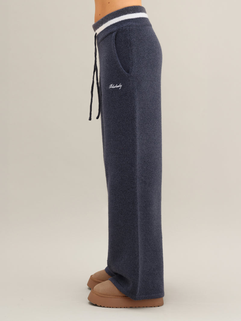 Margot Knitted Wide Leg Sweatpants - Echte Marine
