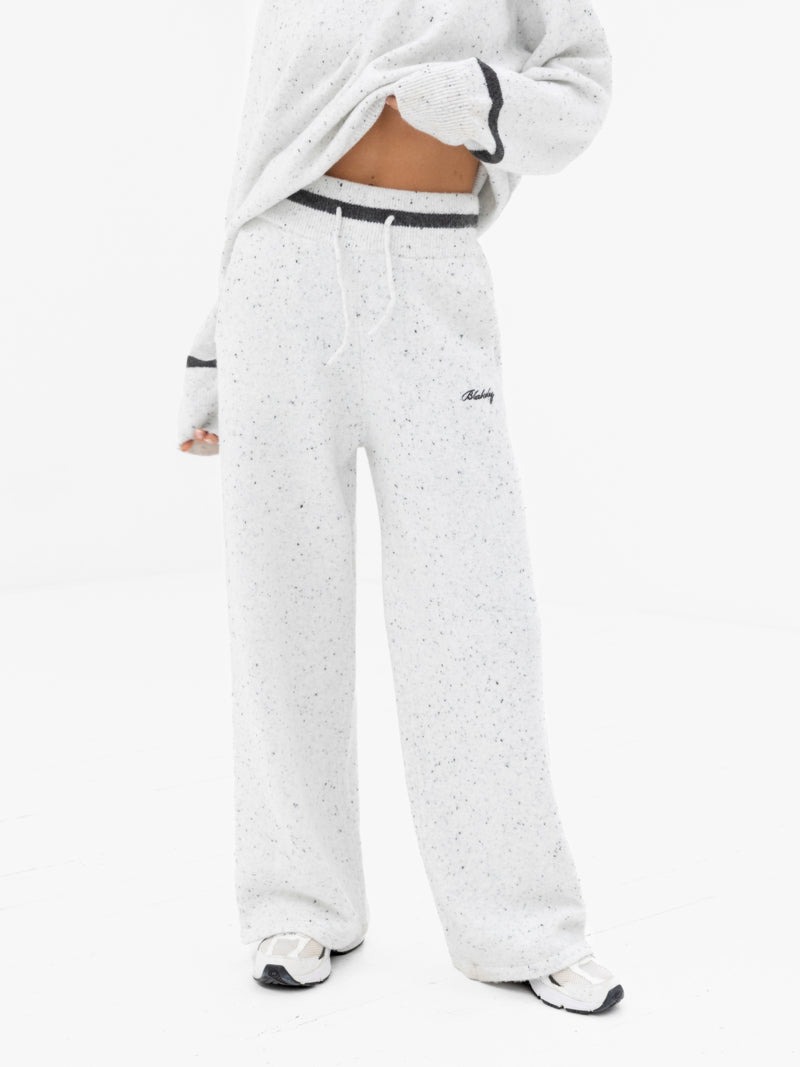 Margot Knitted Wide Leg Sweatpants - Cloud Grey