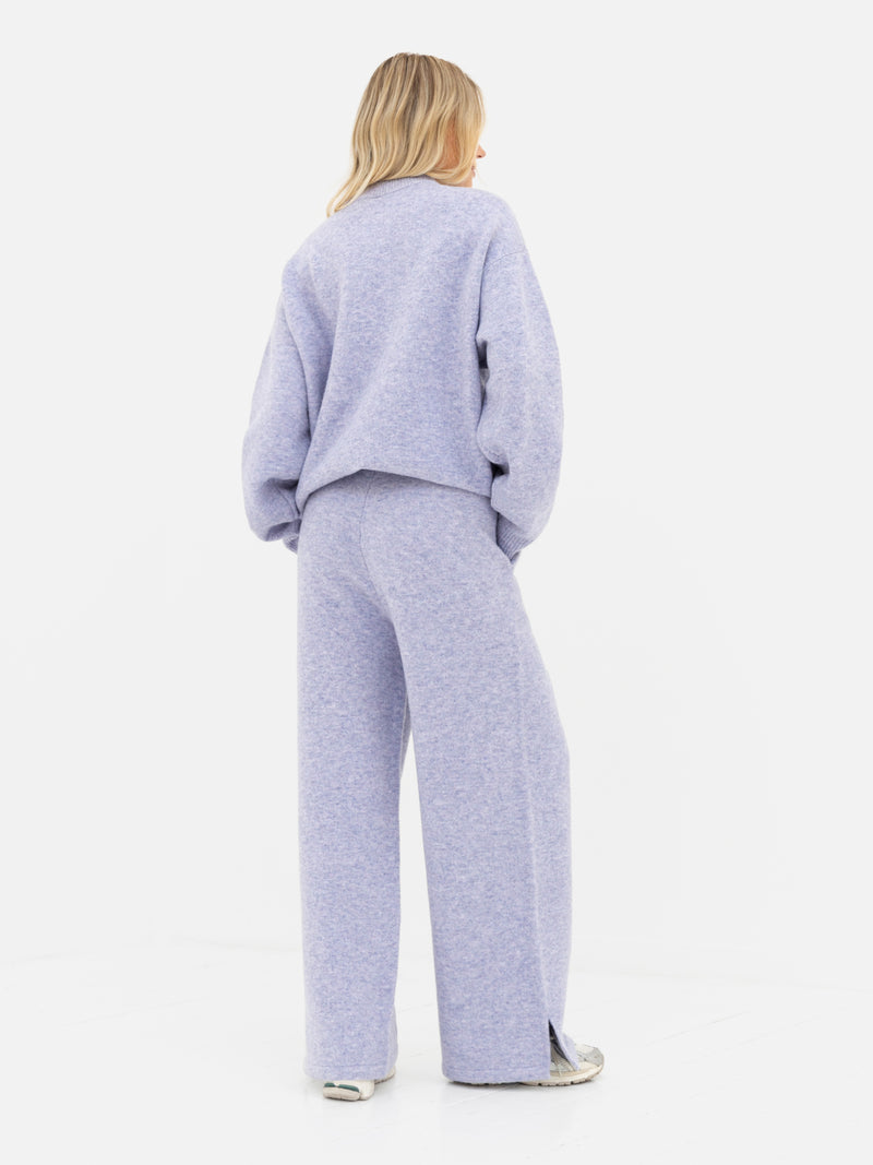 Knitted Wide Leg Sweatpants - Lila
