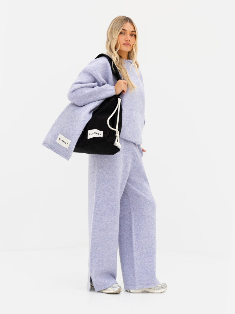 Knitted Wide Leg Sweatpants - Lila