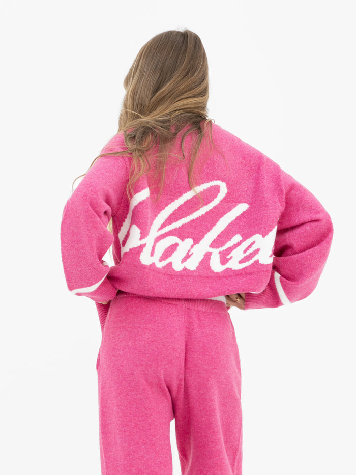 Margot Oversized Knitted Jumper - Raspberry