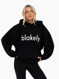 Mabel Oversized Knitted Hoodie - Black