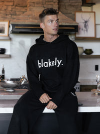 Alfie Relaxed Knitted Hoodie - Black