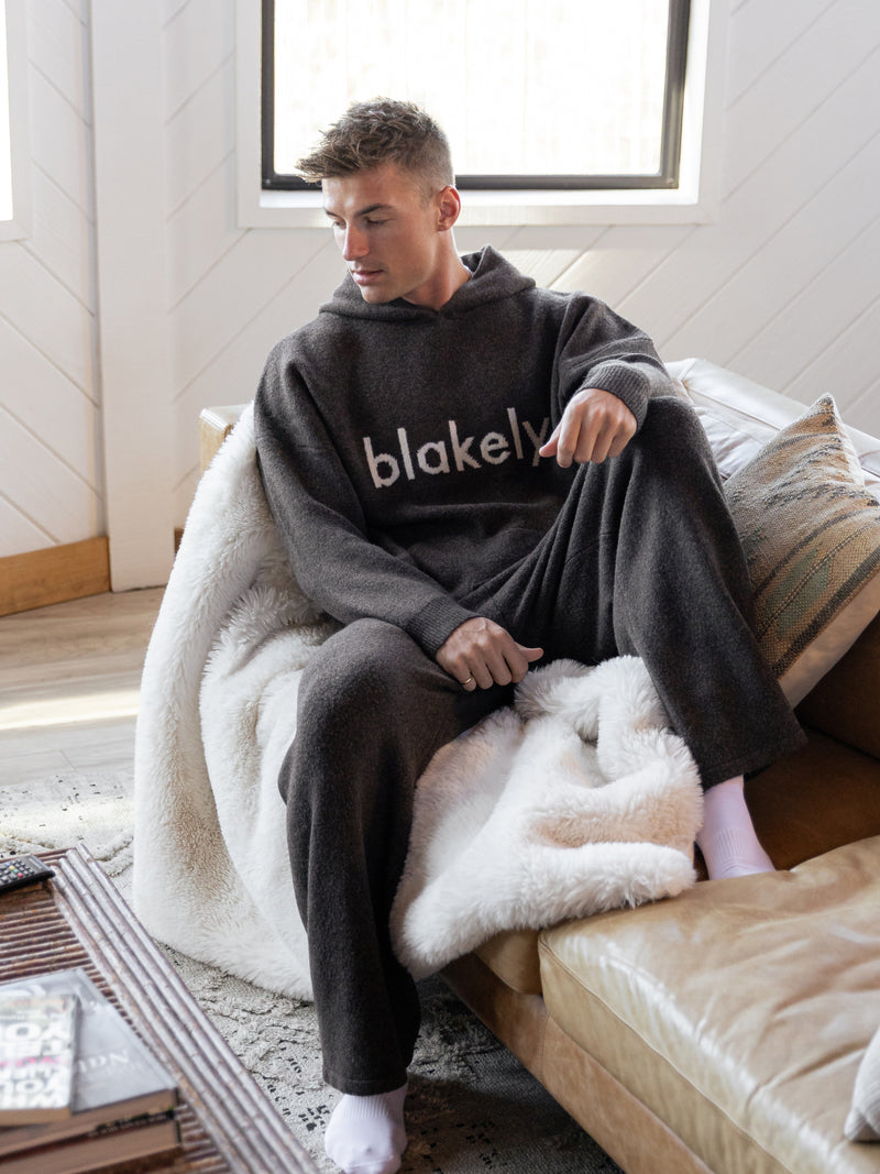 Alfie Relaxed Knitted Hoodie - Dunkelbraun