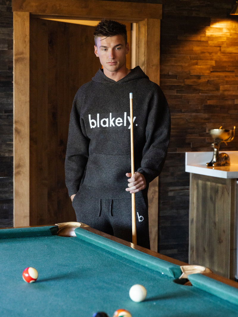 Alfie Relaxed Knitted Hoodie - Dunkelbraun