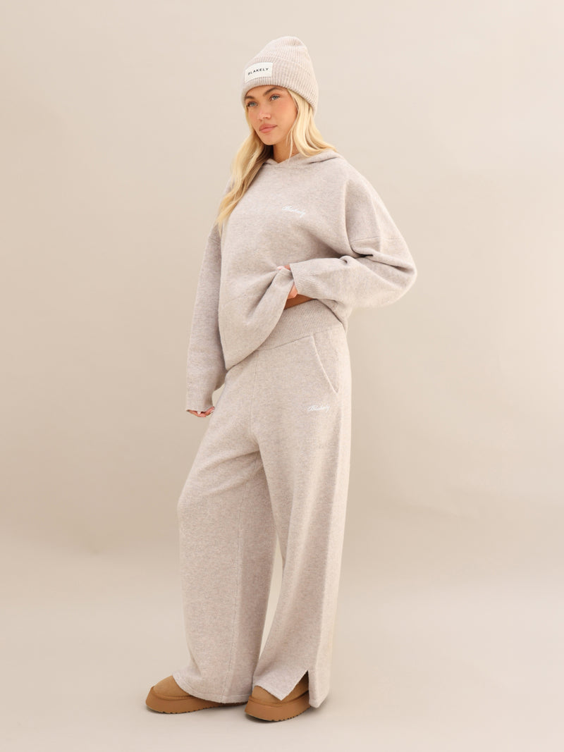 Oversized Knitted Hoodie - Toasted Taupe