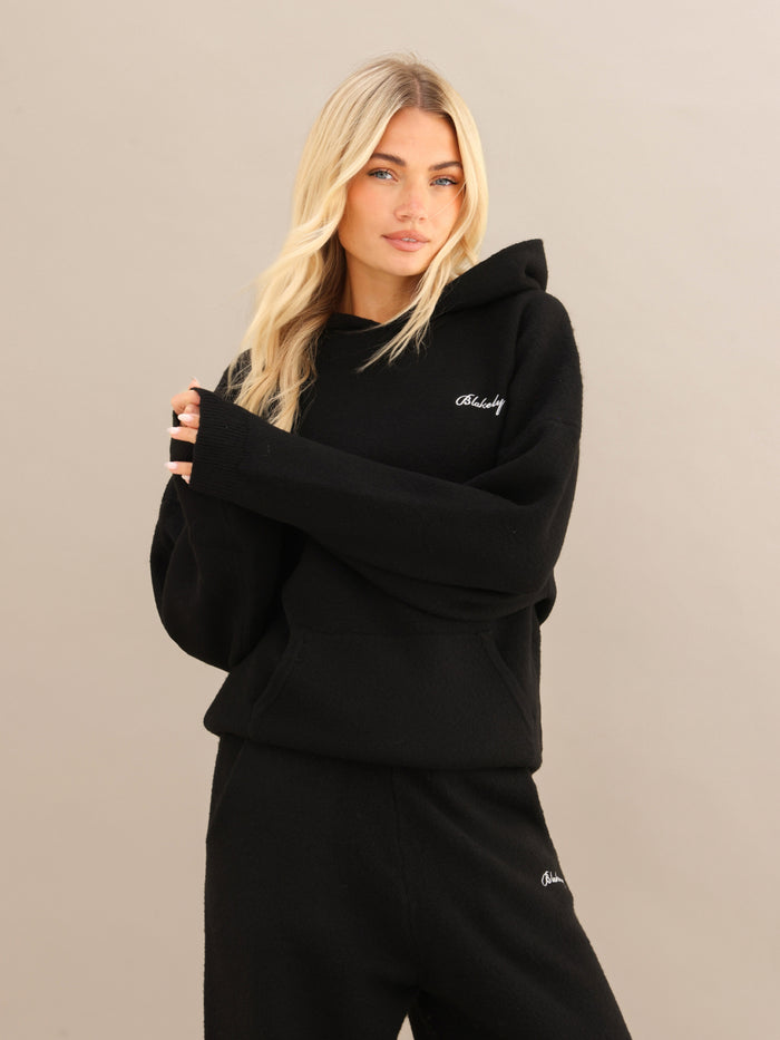Oversized Knitted Hoodie - Noire