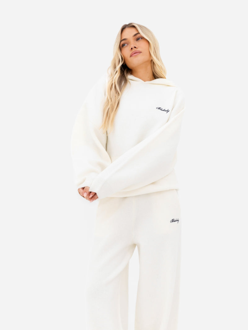 Oversized Knitted Hoodie - Creme
