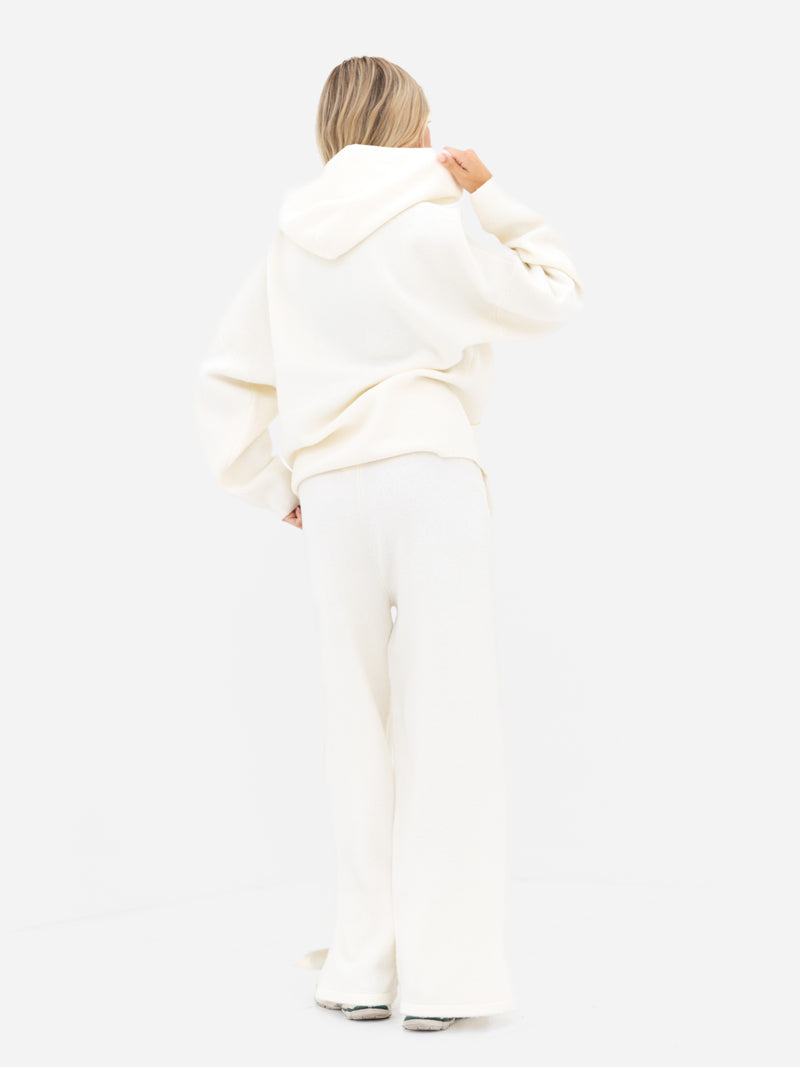 Oversized Knitted Hoodie - Creme