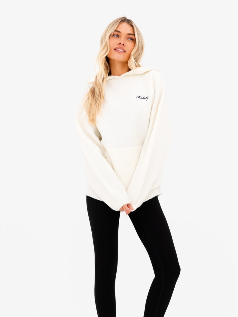 Oversized Knitted Hoodie - Creme